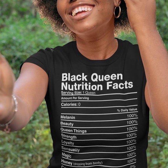 black queen nutrition facts shirt