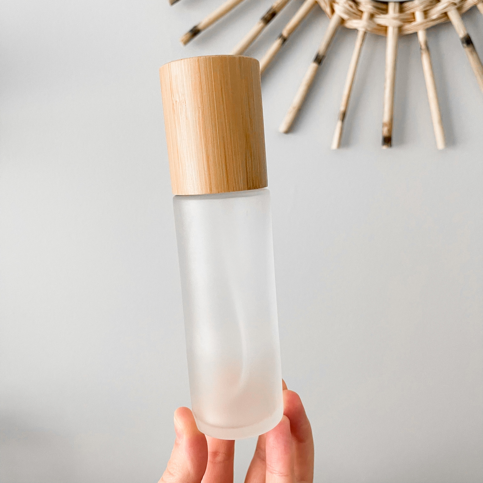 4 oz Glass Bamboo Frosted Spray Bottle Essential Oils Etsy