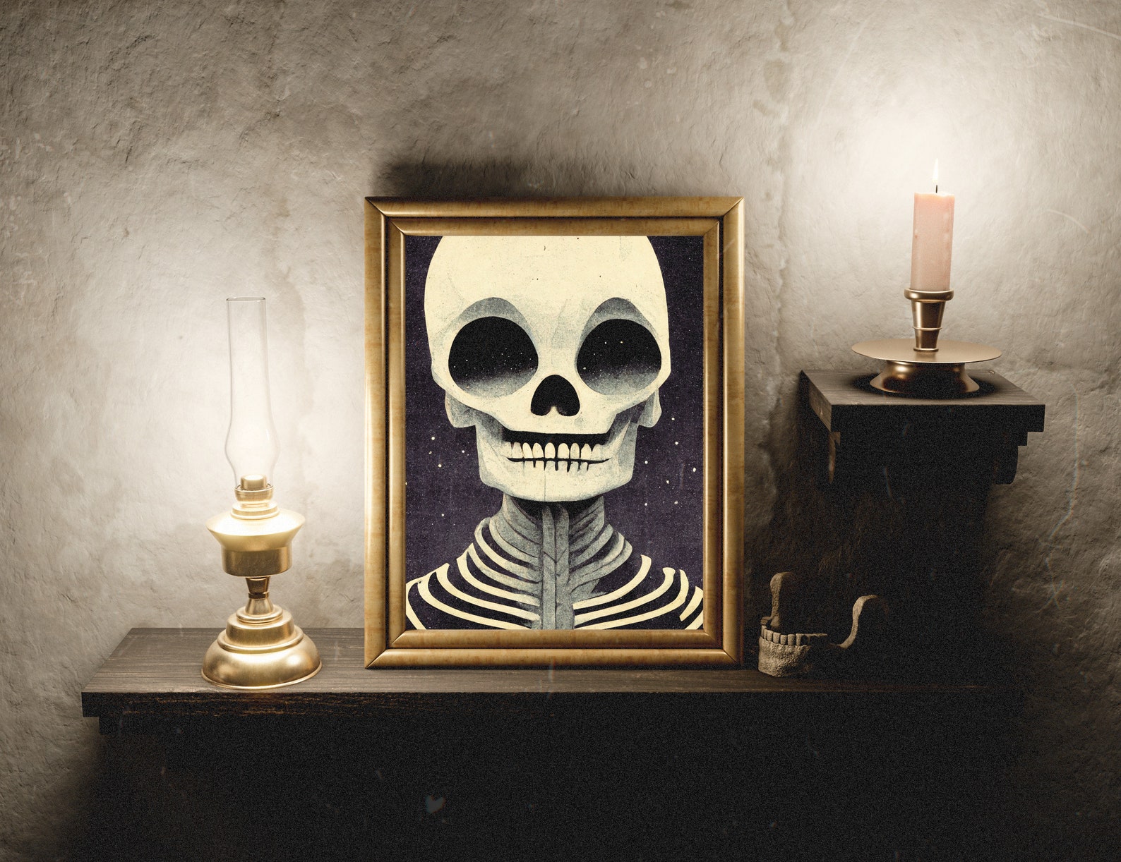 Spooky Skeleton Vintage Halloween Illustrations Skeleton Art - Etsy