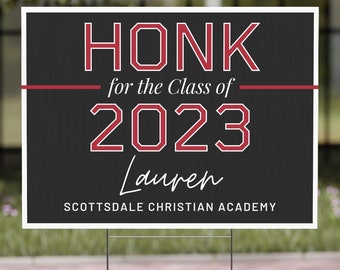 Honk for the Class of 2024 Graduation Yard Sign Personalized High School Graduation Party Decorations Graduation Gifts for Her College Party