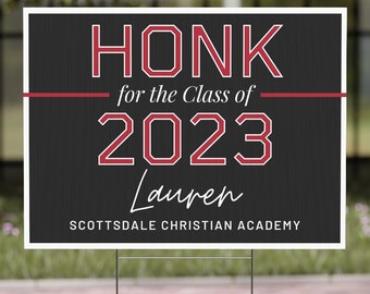 Honk for the Class of 2026 Graduation Yard Sign Personalized High School Graduation Party Decorations Graduation Gifts for Her College Party
