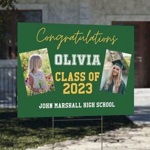 Graduation Gifts for Her College Graduation Yard Sign Personalized Outdoor High School Grown Up Photos Graduation Decorations Class of 2024