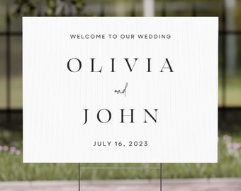 Wedding Welcome Sign, Wedding Sign, Welcome to Our Wedding Sign, Custom Wedding Decor, Wedding Signage, Wedding Board with Stand, 24"x18"