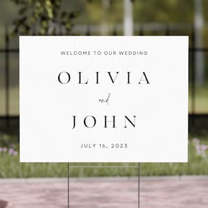 Wedding Welcome Sign, Wedding Sign, Welcome to Our Wedding Sign, Custom Wedding Decor, Wedding Signage, Wedding Board with Stand, 24&quot;x18&quot;