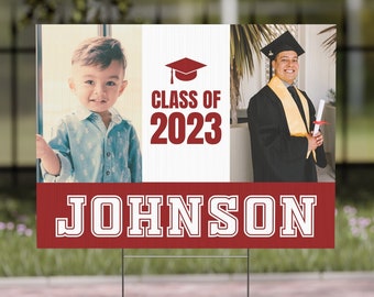 Personalized Outdoor High School College Grown Up Photos Graduation Sign Graduation Yard Sign Custom Lawn Decorations Class of 2026 Sign