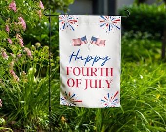 4th of July Garden Flag Fourth of July Yard Decor 4th of July Decor House Flag Happy Birthday USA Sign Patriotic Flag American Flag
