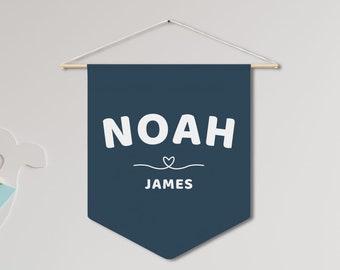 Personalized Name Wall Banner, Custom Pennant, Custom Name Banner, Baby Room Decor, Custom Name Flag, Kids Room Wall Decor, New Baby Gift