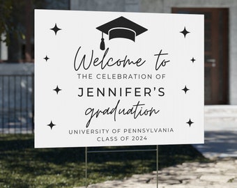 Graduation Welcome Yard Sign, Graduate Party Decorations, Personalized High School Graduation College Graduation Sign, Grad Welcome Sign