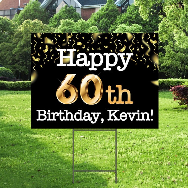 60th Birthday Decoration Yard Sign, Personalized 60th Birthday Party Favors, 60th Birthday Decorations, 60th Birthday Gift for Men Women