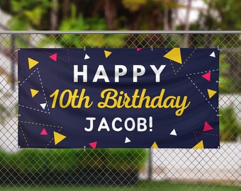 Happy Birthday Banner, Custom Birthday Banner, Outdoor Indoor Banner, Personalized Birthday Banner, Birthday Decoration