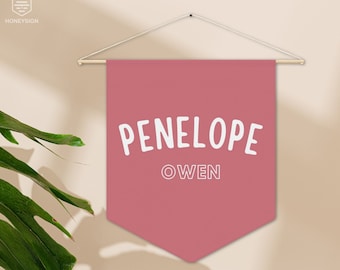 Custom Name Pennant, Baby Room Decor, Custom Name Flag, Kids Room Wall Decor, New Baby Gift, Personalized Name Wall Banner, Custom Banner