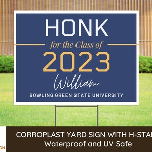 Honk for the Class of 2024 Graduation Yard Sign Personalized High School College Graduation Party Decorations Graduation Decor Grad Party