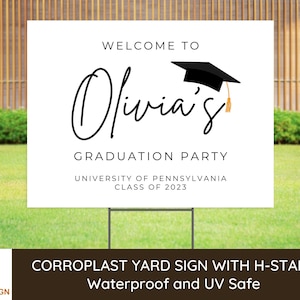 Graduation Welcome Sign, Graduate Decorations, Personalized High School College Graduation Yard Sign, Graduation Party, Grad Welcome Sign