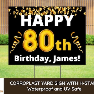 80th Birthday Decorations | Personalized 80th Birthday Party Favors Yard Sign | 80th Birthday Gift for Men Women | 80th Birthday Decor