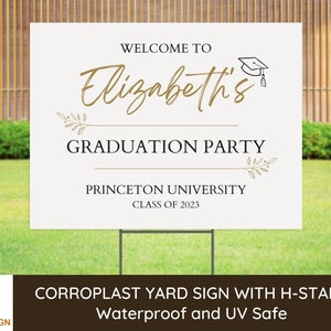 Graduation Welcome Yard Sign, Personalized Senior High School College Graduation, Graduate Decorations, Graduation Party, Grad Welcome Sign