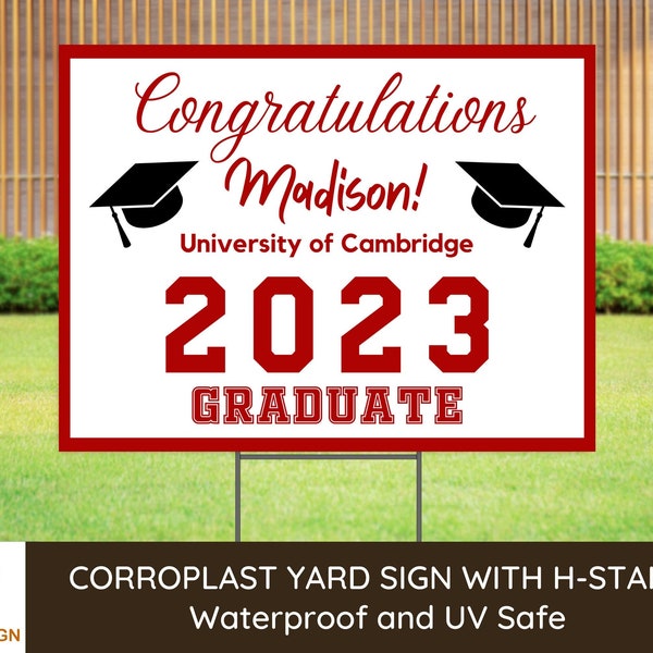 Graduation Senior Yard Sign, Personalized Graduate Sign, Class of 2024 Sign, College Graduation Corrugated Sign, High School Grad Yard Sign