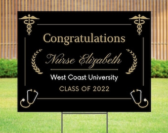 Nurse Graduation Party Decorations, Class of 2026 Graduation Yard Sign, Nurse Grad Party, Bachelor Degree Nurse, RN Nursing Graduation Decor