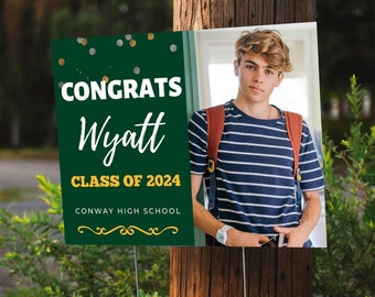 Custom Graduation Yard Sign with Photo College Graduate Class of 2024 Grad Sign Personalized High School Graduation 2024 Yard Sign