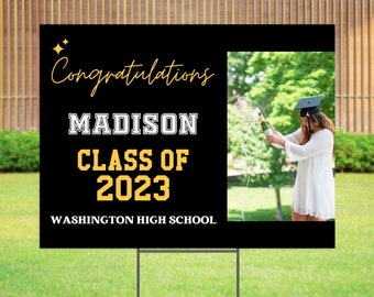 Graduation Yard Sign for High School College Graduation Party Personalized Gift for Graduate Outdoor Sign Custom Decorations Class of 2024