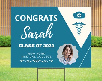 Nurse Grad Party Yard Sign, Nurse Graduation Party Decorations, Class of 2026, Bachelor Degree Nurse, RN Nursing Graduation Decor