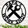 Personalized LED Workshop Sign, Custom Metal Garage Sign, Dad or ...