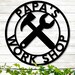 Personalized LED Workshop Sign, Custom Metal Garage Sign, Dad or ...