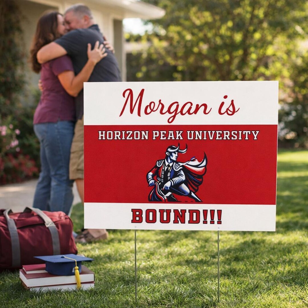 Custom College Bound Yard Sign, Personalized Class of 2026 Lawn Sign ...
