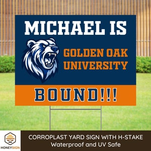 College Bound Yard Sign Senior Graduation Sign College Bound Gift Graduate Yard Sign University Bound Sign 2024 Senior Sign Grad Yard Sign