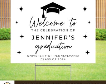 2024 Graduation Sign Welcome Yard Sign Graduate Party Decor Personalized High School Graduation College Graduation Sign Grad Party Welcome