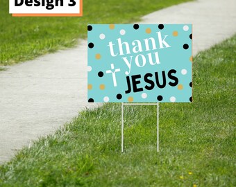 "Thank You Jesus" Hofschild Aus Coroplast – Doppelseitig, Wetterfest, 35,6x25,4 Cm Mit Metallheringen
