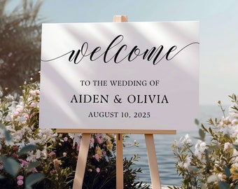 Welcome to our Wedding Sign Minimalist Wedding Sign Custom Wedding Sign Wedding Welcome Sign Modern Wedding Decor Wedding Signage Board Gift