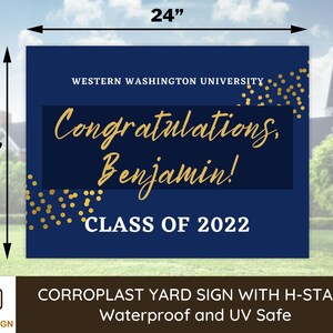 Graduation Gift, Personalized High School College Graduation Decor, Custom 2024 Graduation Party Lawn Decorations, Congrats Grad Yard Sign image 5