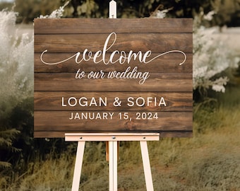 Wedding Sign Board - Wedding Signage - Wedding Welcome Sign - Custom Wedding Sign - Welcome to our Wedding Sign - Rustic Wedding Decor