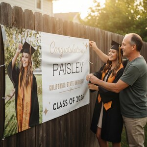 Graduation Decorations 2026, Graduation Banner, Personalized Congrats Grad Banner, Graduation Party Supplies, Class of 2026 Vinyl Banner image 3