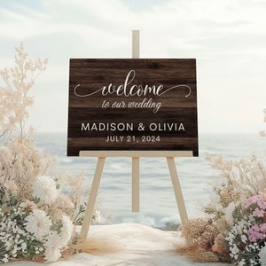 Wedding Sign, Custom Wedding Welcome Sign, Wedding Decor, Wedding Welcome Sign, Personalized Wedding Sign, Sign for Wedding Entrance