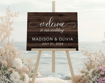 Wedding Sign, Custom Wedding Welcome Sign, Wedding Decor, Wedding Welcome Sign, Personalized Wedding Sign, Sign for Wedding Entrance