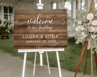 Wedding Welcome Sign - Custom Wedding Sign - Welcome to our Wedding Sign - Rustic Wedding Decor - Wedding Sign Board - Wedding Signage