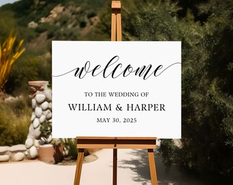 Wedding Welcome Sign, Custom Wedding Sign, Welcome to our Wedding Sign, Modern Wedding Decor, Wedding Sign Board, Minimalist Wedding Signage