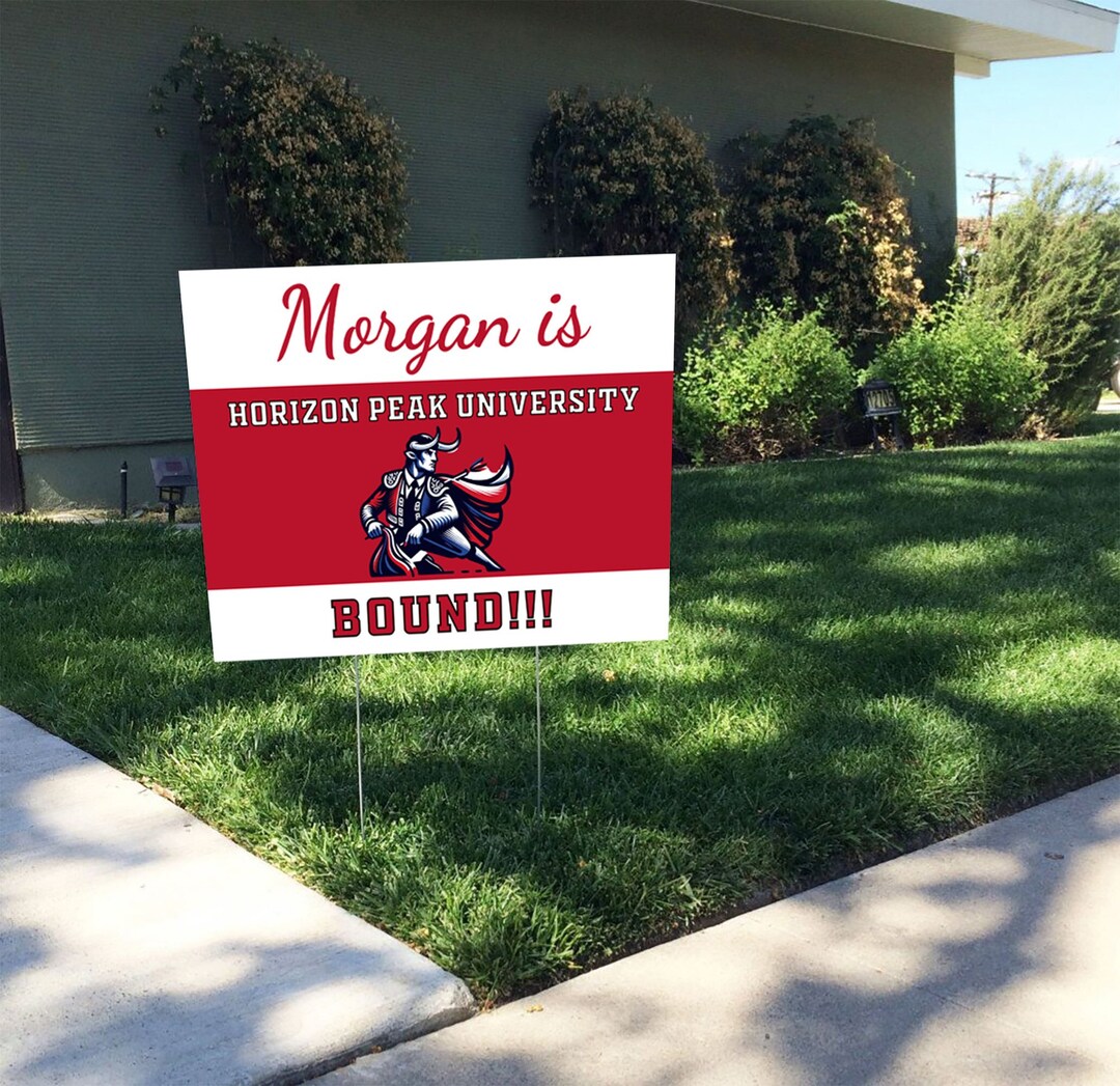 Custom College Bound Yard Sign, Personalized College Sign, College ...