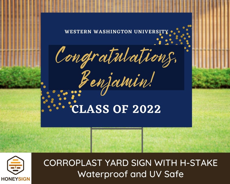 Graduation Gift, Personalized High School College Graduation Decor, Custom 2024 Graduation Party Lawn Decorations, Congrats Grad Yard Sign image 1