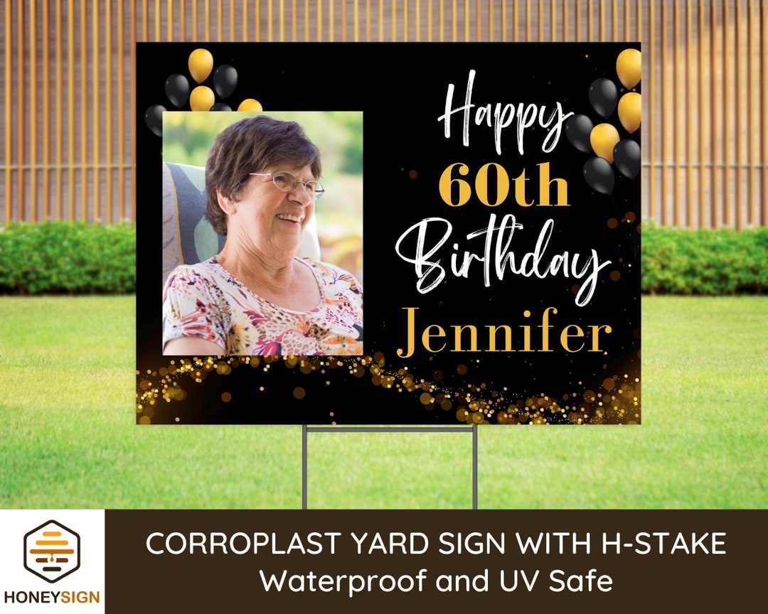60th Birthday Decoration Yard Sign, Personalized 60th Birthday ...