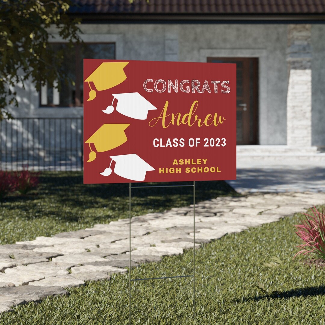 Graduation Decor Yard Sign Graduation Gift for Her Personalized