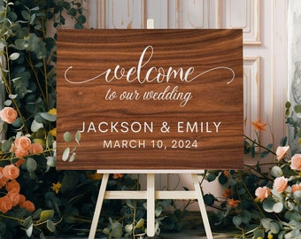 Welcome Wedding Sign, Wedding Decor, Custom Wedding Sign, Wedding Entrance Sign, Personalized Welcome to our Wedding Sign, Wedding Sign