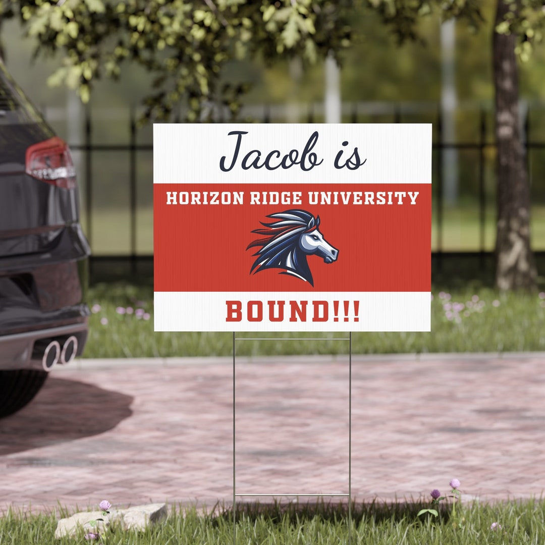 College Bound Yard Sign, College Bound Gift, College Logo Sign, 2024 ...