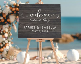 Wedding Entrance Sign, Personalized Welcome to our Wedding Sign, Welcome Wedding Sign, Wedding Decor, Custom Wedding Sign, Wedding Sign