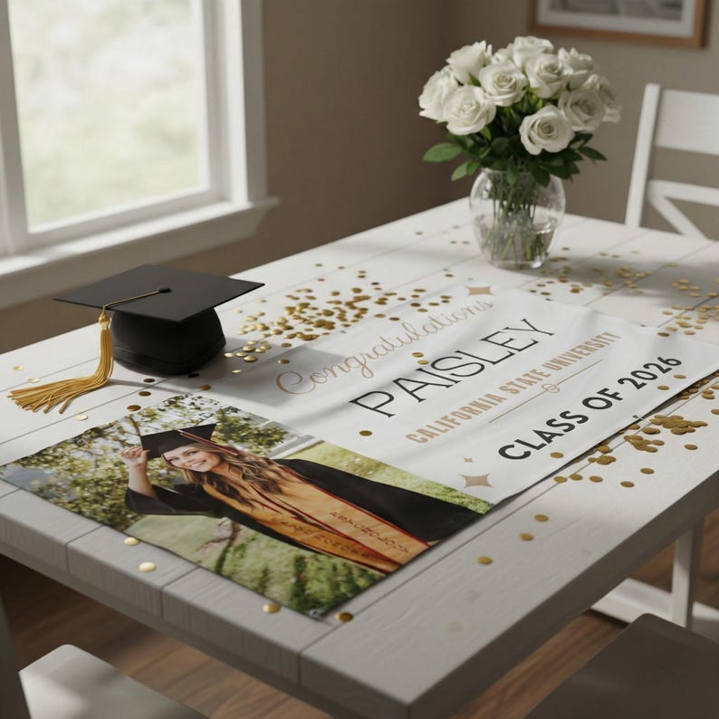 Graduation Decorations 2026, Graduation Banner, Personalized Congrats Grad Banner, Graduation Party Supplies, Class of 2026 Vinyl Banner image 4