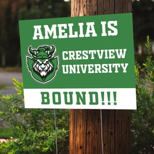 College Bound Sign Class of 2024 High School Graduation Sign Senior Sign Bound Yard Sign College Bound Gift Grad University Bound Sign
