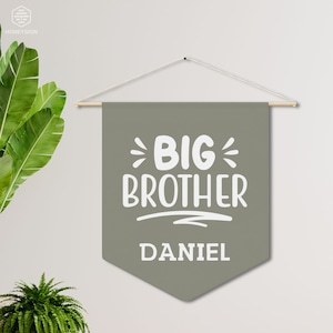 Big Brother Flag Custom Big Brother Pennant Banner Big Brother Sign Big Brother Gift Boys Room Decor Personalized Siblings Gifts New Baby