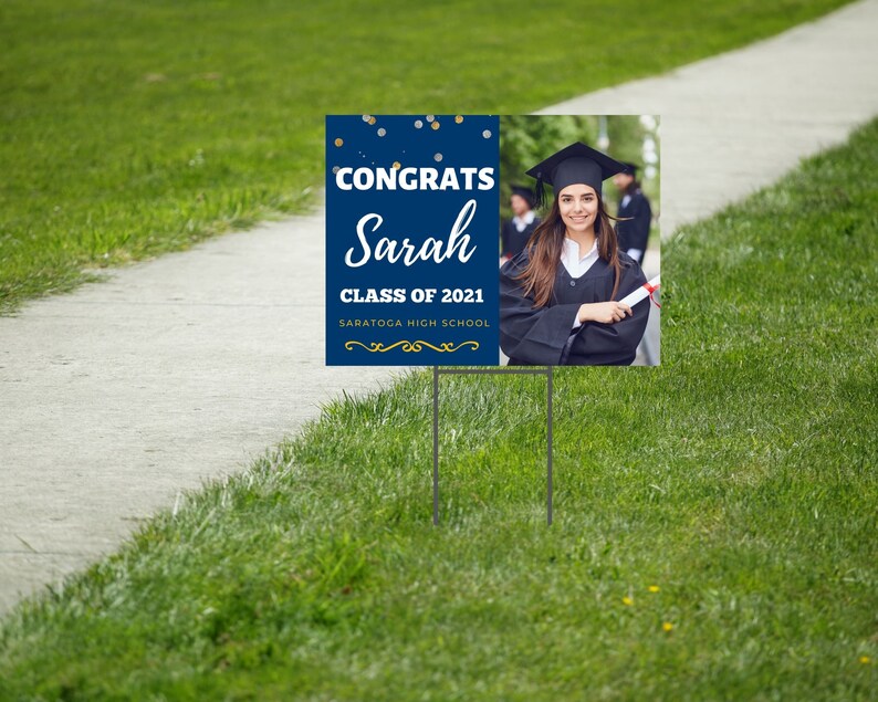 Graduation Yard Sign With Hstake Personalized Outdoor High Etsy