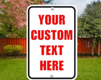 Personalized Aluminum Sign Durable Weatherproof Metal Sign for Indoor & Outdoor - Custom Text and Colors for Home, Office, or Business Decor